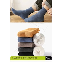 Bgk Unisex 6 Çift Kışlık Havlu Renkli Çorap Çok Renkli