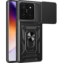 Newface Xiaomi Mi 14t Pro Kılıf Pars Lens Yüzüklü Silikon - Siyah