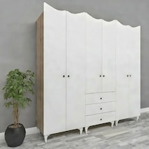 6 Kapılı Country Gardırop Mdf Sis Gri