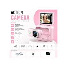 Lk-018 Vlog Kamera 48mp Aksiyon Kamerası Katlanabilir Ekranlı 4k Full Hd Dijital Kamera Video Ve Mini Fotograf Makinesi Wifi Ve Manyetik Klipsli