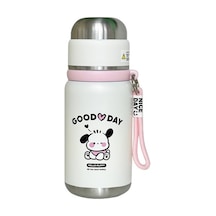 316 Paslanmaz Çelik Yüksek Görünümlü Öğrenci Sevimli Termos Bardak 7wqıbu Beyaz