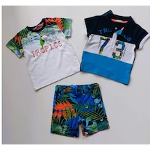 Zeyland Mininio Mavi Erkek Bebek Alt Üst 3'lü Takım 91m1glt51 Mavi