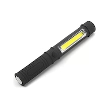 Working Light Cob 1+1 Pilli El Feneri V244 Siyah