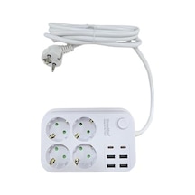 Showmax Serisi Sh-2946 Termal Akım Korumalı Priz 2 Mt 4 Priz + 4 Usb + 2 Type-c