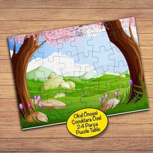 Orman, Ağaçlar Çiçekler Çocuklara Özel Puzzle Yapboz Tablo-28787