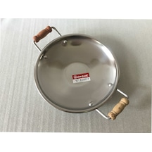 Kavurma Sacı - No:1 - 27 CM - Krom Çelik -ahşap Kulplu - Sac Tava