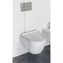 Turkuaz Cerastyle Rimless Kanalsız City Asma Klozet ve Kapak Pp Soft