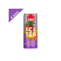 Züber Tropik Meyve Aromalı Ice Tea 250 Ml X 4 Adet - Egzotik Ferahlık Ve Katkısız Lezzet