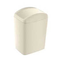 Soft Çöp Kutusu Döner Kapak 40 Lt Latte 10l Siyah