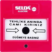 1016-220v İkaz Butonu Kare