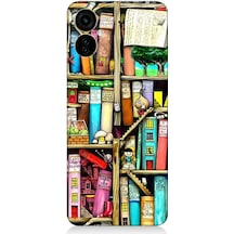 Tecno Spark 9 Pro Uyumlu Kitaplık Ve Raflar Books Shelf Desenli Silikon Kılıf