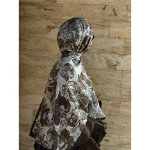 Qalortex Scarf Pamuklu Mimoza Desen Şal- Siyah/küf Yeşil Siyah/ Küf Yeşil