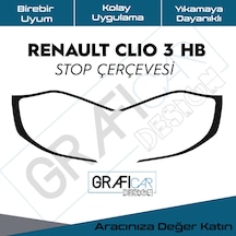 Renault Clio 3 Stop Çerçeve Sticker-Kolay Uygulama-Uzun Ömürlü