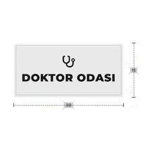 Doktor Odası Yazılı - Metal - Beyaz Renk - Kapı İsimliği - 30x15 Cm