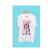 Tarzsokak Anime Kızları Anime Çizim Baskılı Unisex Tişört Beyaz