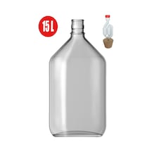 15 Litre Cam Damacana Mantar Kapaklı Hava Kilitli Set
