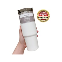 Vakum Paslanmaz Çelik Yalıtımlı Seyahat Termos Beyaz 890 ML Beyaz