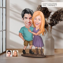 Bk Gift Kişiye Özel Sevgililer Karikatürlü Büyük Boy Ahşap Biblo-80 Arkadaşa Hediye , Sevgiliye Hediye, Kişiye Özel Biblolar Kobitmeyen137597 Bk Gift