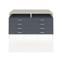 Kronos Konsol 2 Raflı 8 Çekmeceli 176x59x99 Aytaşı-antrasit Aytaşı-antrasit