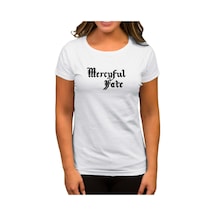 Mercyful Fate Logo Text Beyaz Kadın Tişört Beyaz