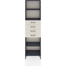 Arges Dolap 3 Raflı 4 Çekmeceli 60x30x221 Antrasit-aytaşı Antrasit