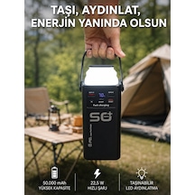 50.000 Mah Powerbank Hızlı Şarj 4 Dahili Kablolu Dijital Göstergeli Led Aydınlatmalı Taşınabilir Şarj Cihazı Çok Renkli