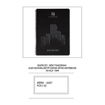 Alex A4 60 Yp Spr Pp Kapak Siyah Defter Alx-1944 Çeşitli Renk Ve Desen