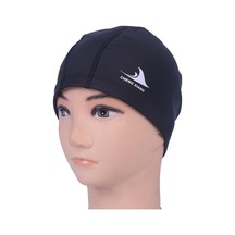 Siyah Elastik Su Geçirmez Pu Kumaş Kulakları Koruyun Uzun Saç Spor Yüzme Havuzu Şapka Yüzme Kap Erkekler Ve Kadınlar Siyah