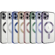 Apple Uyumlu iPhone 12 Pro Kamera Korumalı Magsafe Wireless Şarj Özellikli Zore Demre Kılıf-sierra Sierra Mavi