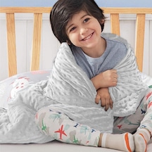 Gri Bebek Yumuşak Minky Noktalı Battaniye Sıcak Polar Bebek Arabası Örtüsü Yorgan Kundaklama Yatak Gri