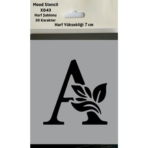 Stencil Harf Boyama Şablonu X043 Harf Yüksekliği 7 Cm