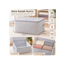 Kare Kazak Hurcu Fermuarlı 42x40x32 Gri