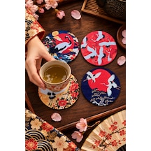 Japon Turna Kuşu Tsuru Geleneksel Japon Sanatı, Uzak Doğu Temalı, 4 Lü Bardak Altlığı Set 9 Cm, 3 Mm Ahşap Mdf, Dijital Baskı - 933860540 Diğer