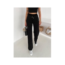 Unika Boutique Kadın Siyah Taşlı Palazzo Pantolon