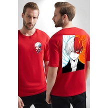 My Hero Academia Boku Anime Kırmızı Oversize Unisex Ön Ve Sırt Baskılı Tişört Kırmızı My Hero Academia Boku Anime Kırmızı Oversize Unisex Ön Ve Sırt Baskılı Tişört Kırmızı
