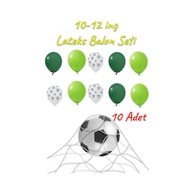 10-12 İnç Futbol Topu Açık Ve Koyu Yeşil Balon 10 Adet Karışık
