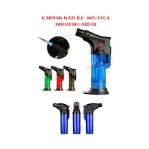 Janva Gazlı Torch Pürmüz Çakmak Doldurulabilir Pratik Mangal Nargile Yemek Hazırlama Şef Aşçı Çakmağı Siyah