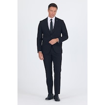 İmza Siyah Mono Yaka Gabardin Astarlı Tek Yırtmaç Esnek 6 Drop Comfort Fit Basic Takım Elbise 1001255010