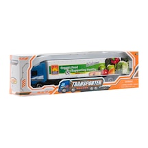Express Wheels Transporter Die Cast Konteyner Kamyonu Mavi