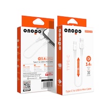 Type-c To Usb Mini Kablo 3.4a Hızlı Şarj Ve Data Kablosu 30cm- Q2