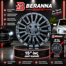 15'' Inç Fiat Linea Jant Kapağı 4 Adet Çelik Jant Görünümlü Parlak Siyah