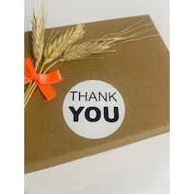 Thank You Siyah Yazılı Yuvarlak Yapışkanlı Etiket 3x3 Cm 150 Adet