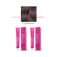 Hubrendy Tedarik 2 Li Set Premium 6.7 Çikolata Kahve - Kalıcı Krem Saç Boyası 2 X 50 G Tüp