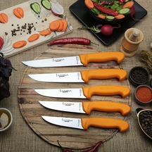 Lazbisa Mutfak Bıçak Seti Et Kurban Kasap Bıçağı 5 Li Set