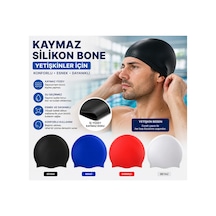 Kaymaz Silikon Yüzücü Bonesi Yetişkin Esnek Su Geçirmez Bone
