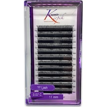 Kaşmir Y Kirpik Otomatik Demet Oluşturan 3D 0.07 MM C Kıvrım 11 Numara Boy Kirpik