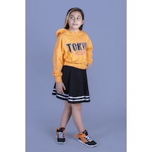 Toontoy Kids Toontoy Kız Çocuk Baskılı Etekli Takım Turuncu