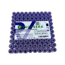 100 Adet Kan Alma Tüpü, Mor Kapak, K2e K2edta 2ml 3.6mg 13x75mm, Vacusera