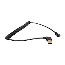 5 Pin Mini Usb L Tipi Spiral Kablo 90 Derece Mini Usb Spiral Kablo 1 M 1,5m