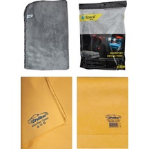 Spark 2316 Peluş Oto Kurulama Bezi Ve Polikur 3219 Mikrofiber Güderi Oto Kurulama Bezi 2'li Set